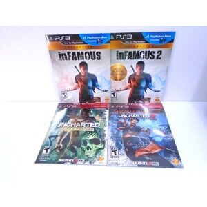 PS3 game Bundle infamous Infamous 2 Uncharted 1 and 2 Cardboard Sleeves Sealed